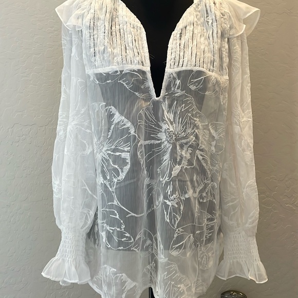 Valentino 90s vintage embroidered boho silk blouse - Picture 9 of 11